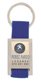 LLAVERO RECT. SATIN UNA CARA VISTA PEUGEOT